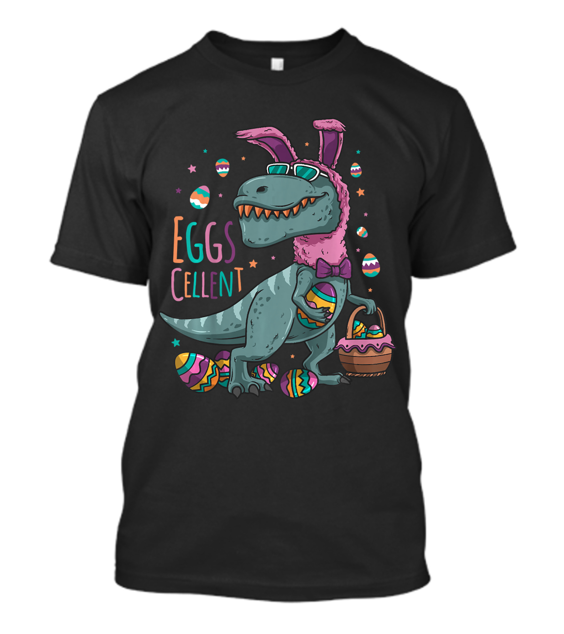 Eggs Cellent Kids Easter Basket Stuffers Rex Easter Bunny T-Shirt