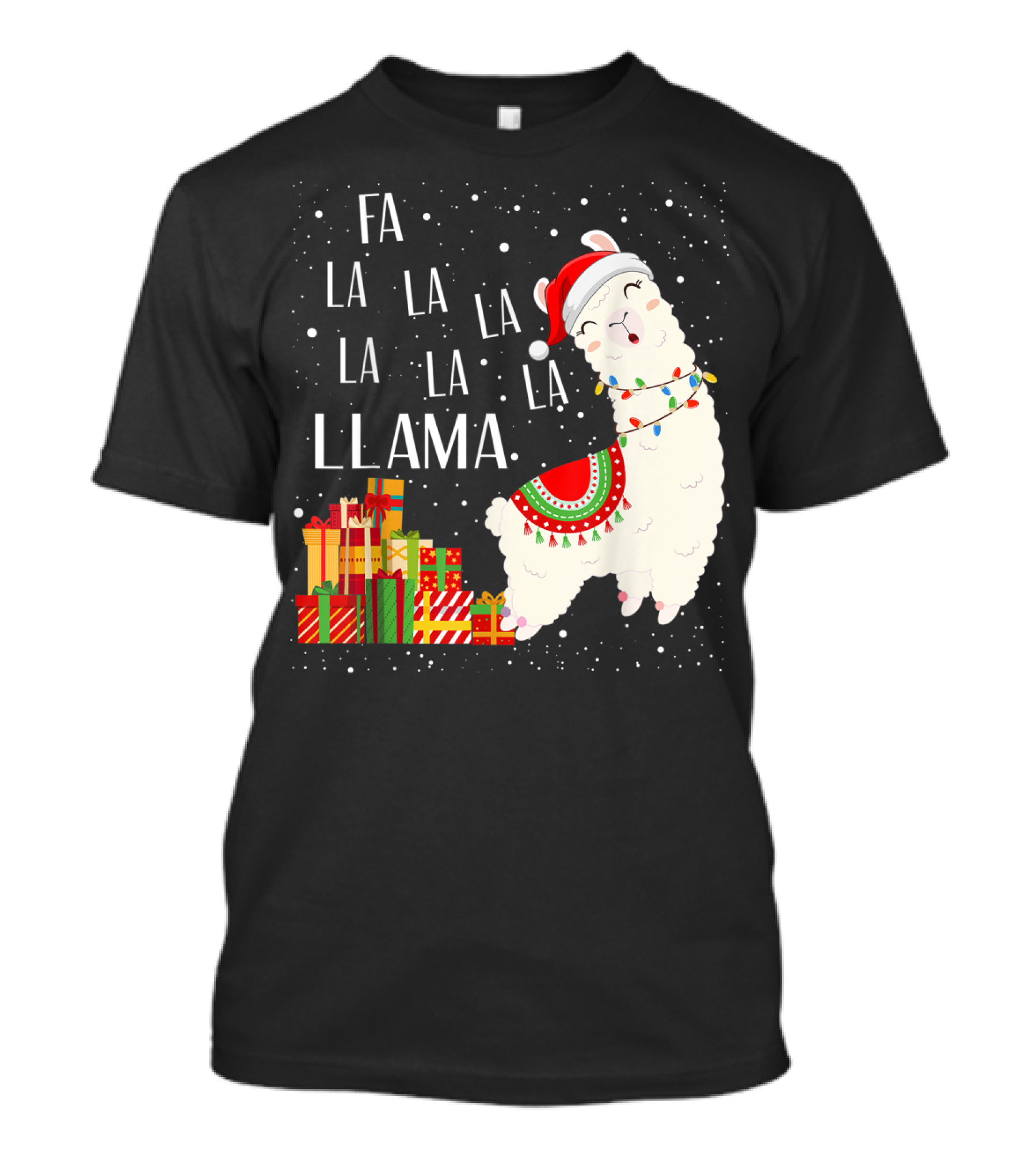 Fa La La Llama Christmas Alpaca Lover Santa Hat Gifts T-Shirt