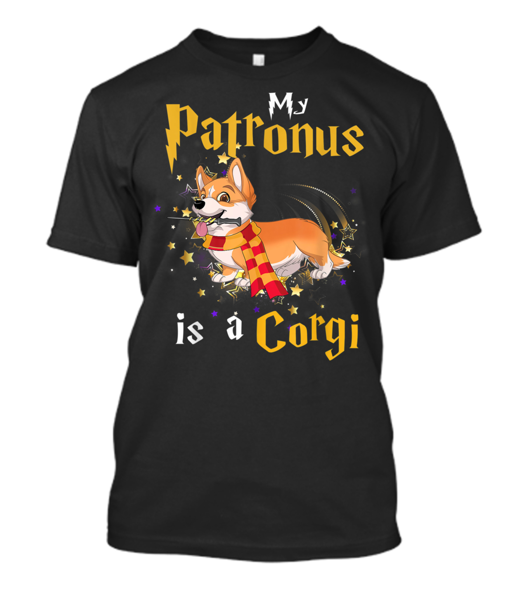 My Patronus Is A Corgi Magic Dog With Scarf And Stars T-Shirt
