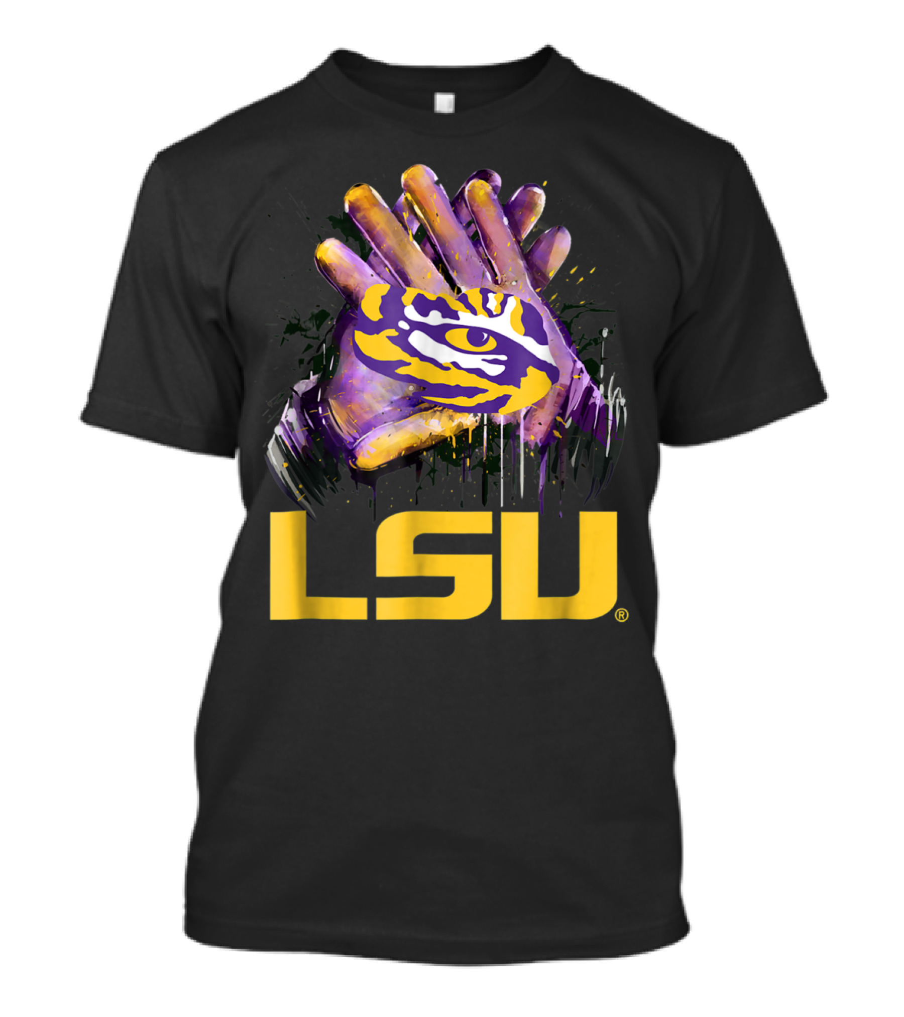 LSU Tigers Logo With Eye Design And LSU Text T-Shirt