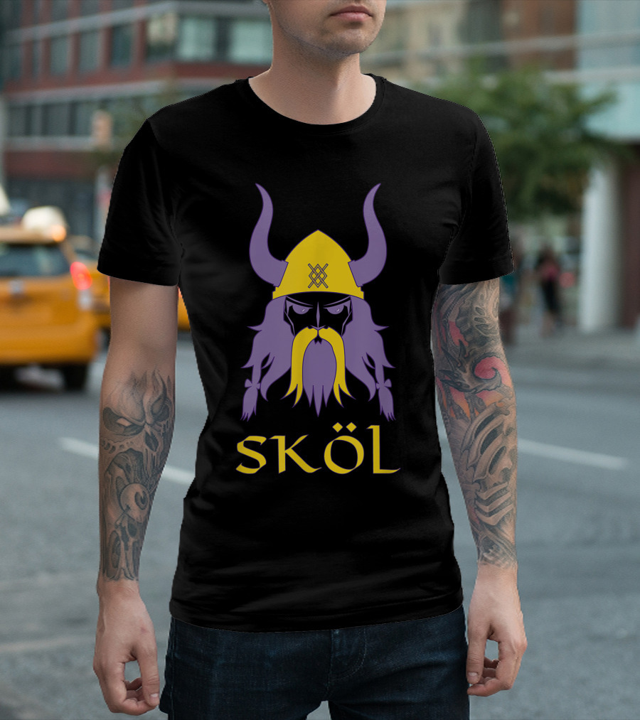 Skol Nordic Scandinavian Warrior Viking Helmet T-Shirt