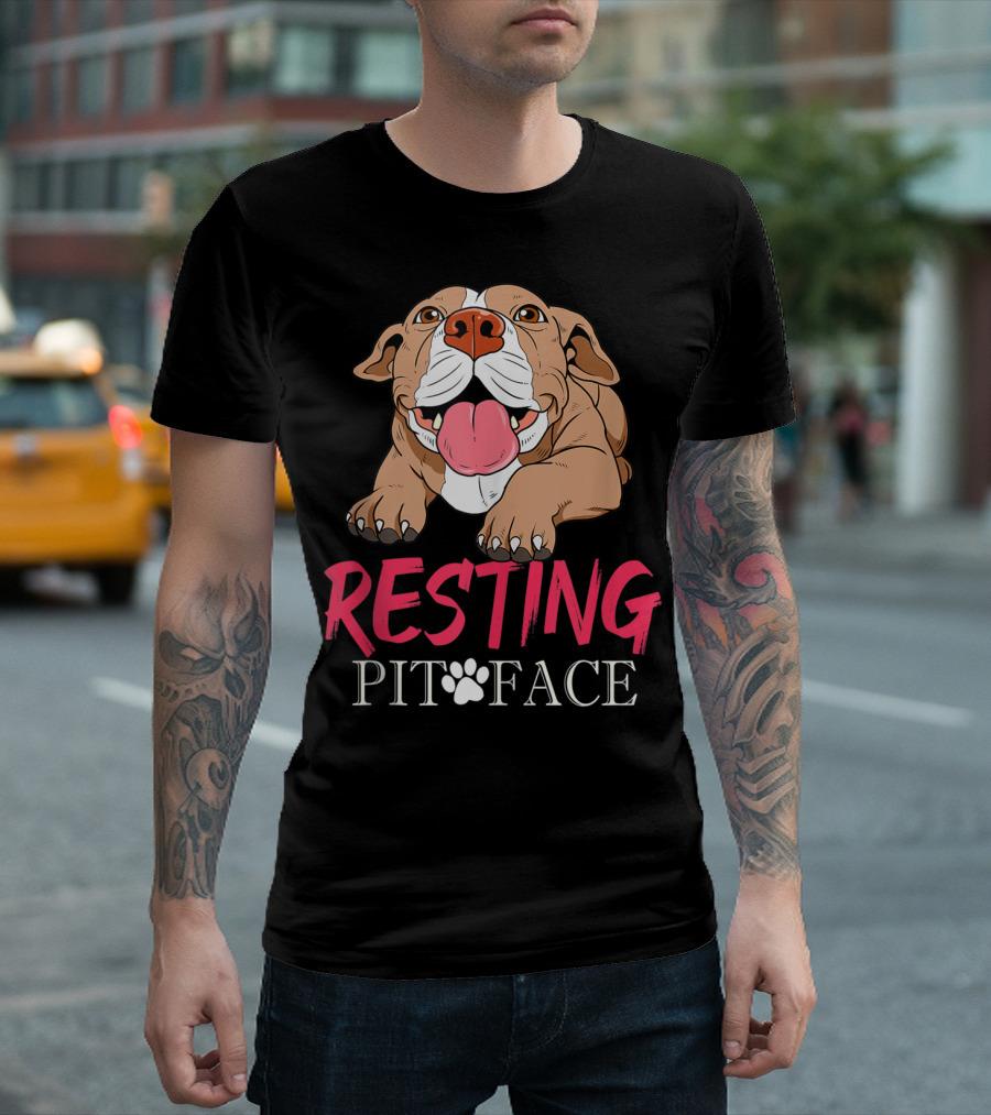 RESTING PIT FACE Pitbull Pit Bull Terrier T-Shirt