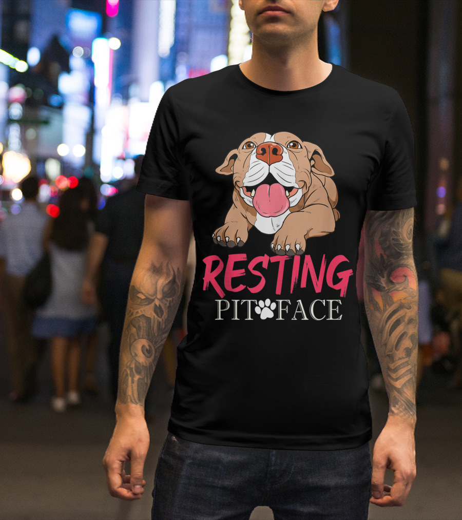 RESTING PIT FACE Pitbull Pit Bull Terrier T-Shirt