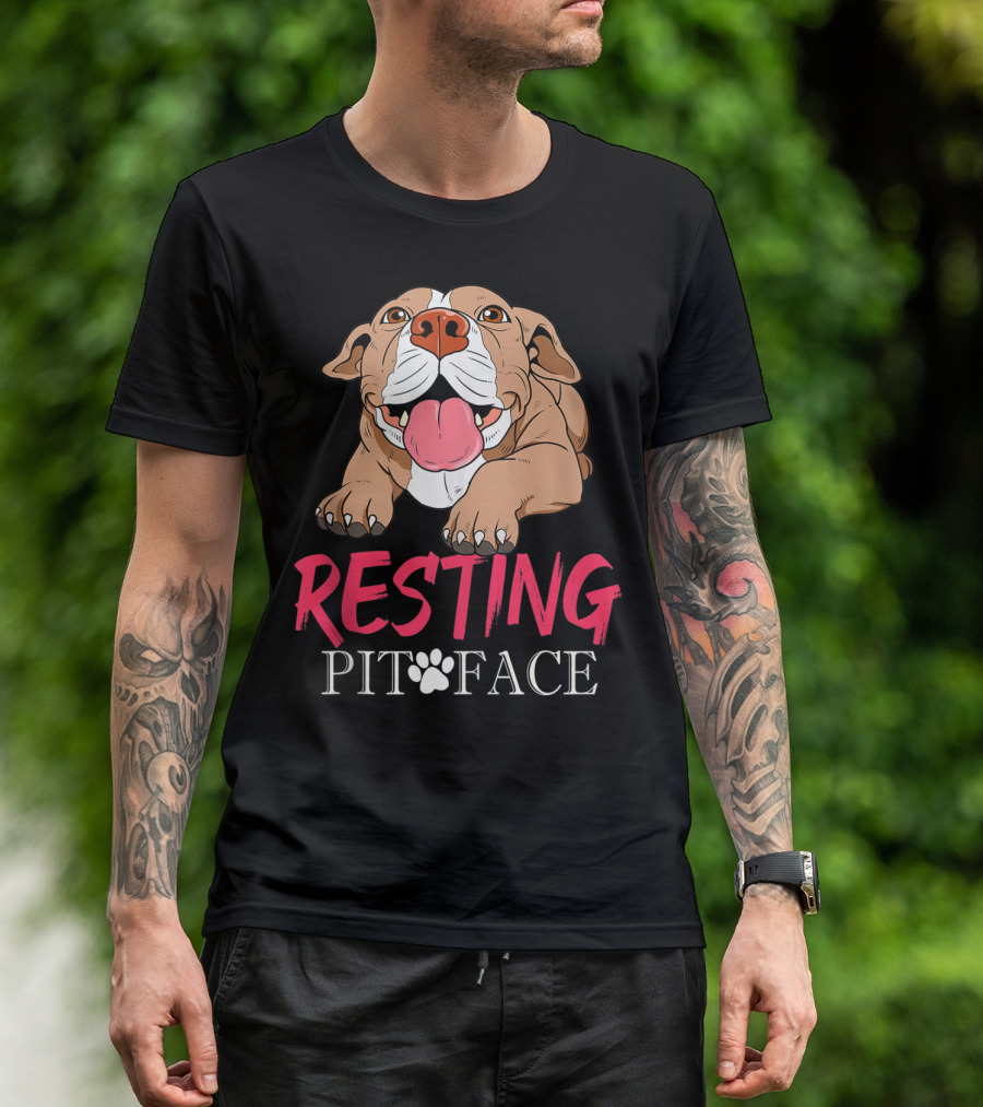 RESTING PIT FACE Pitbull Pit Bull Terrier T-Shirt