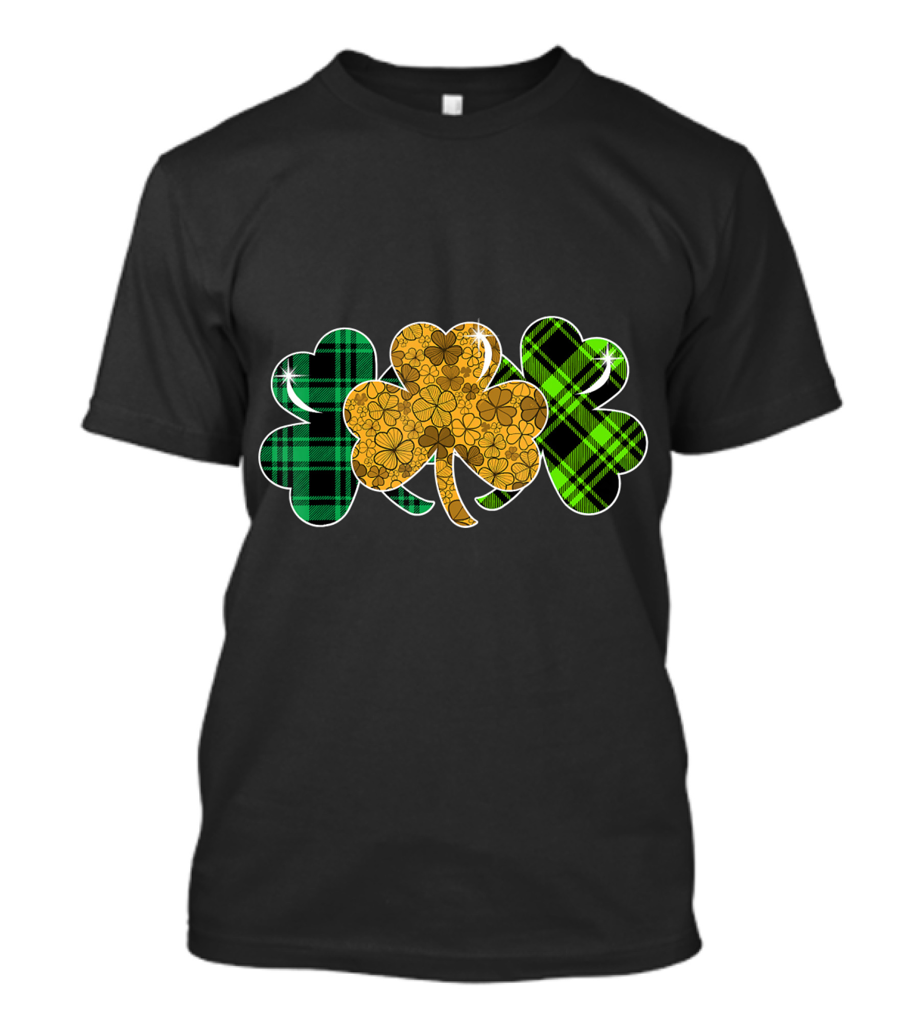 St Patrick's Day Cute Shamrocks Plaid Irish T-Shirt