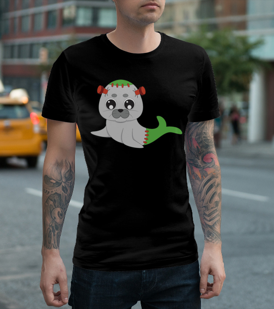 Cute Seal Halloween Frankenstein Animal T-Shirt
