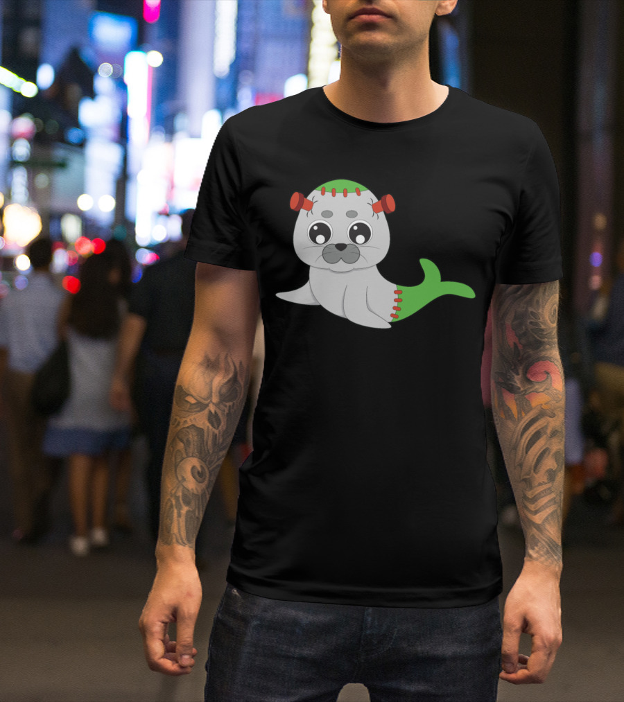 Cute Seal Halloween Frankenstein Animal T-Shirt