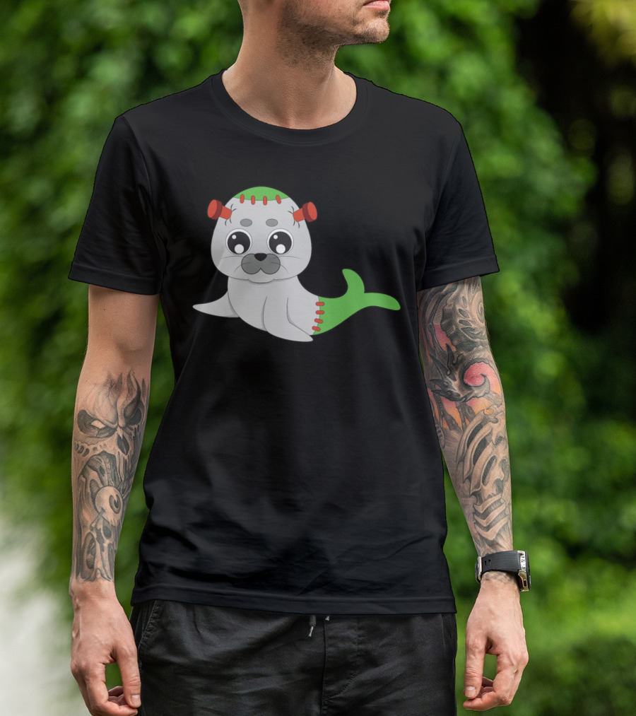 Cute Seal Halloween Frankenstein Animal T-Shirt