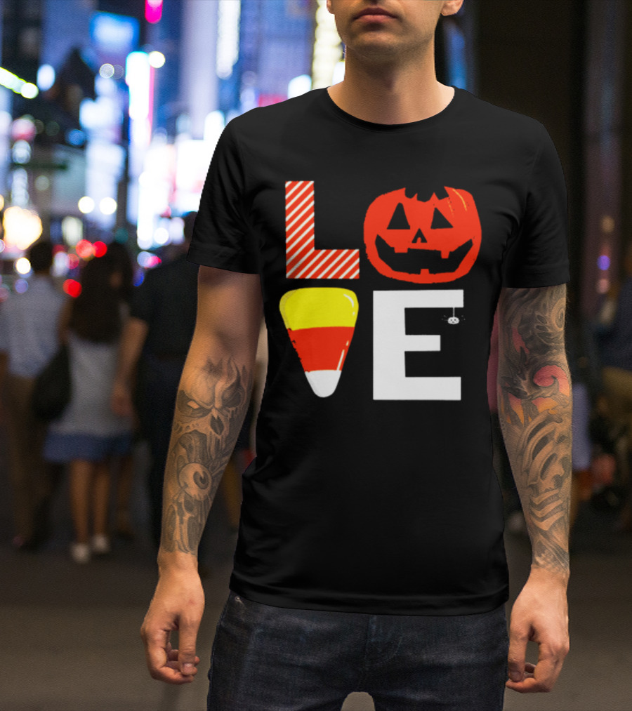 LOVE Halloween Pumpkin Candy Corn T-Shirt