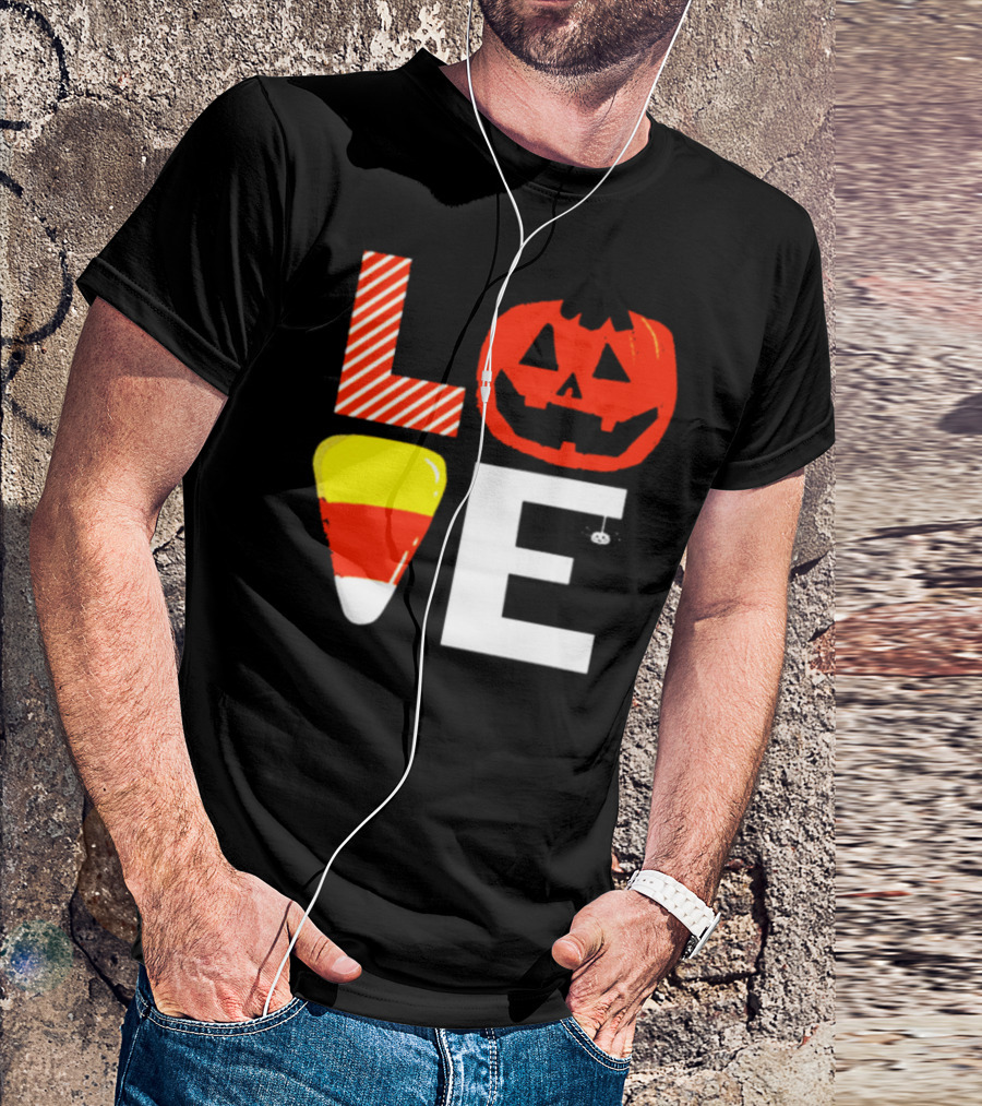 LOVE Halloween Pumpkin Candy Corn T-Shirt