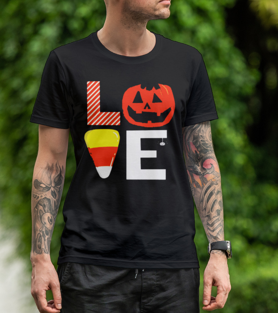 LOVE Halloween Pumpkin Candy Corn T-Shirt