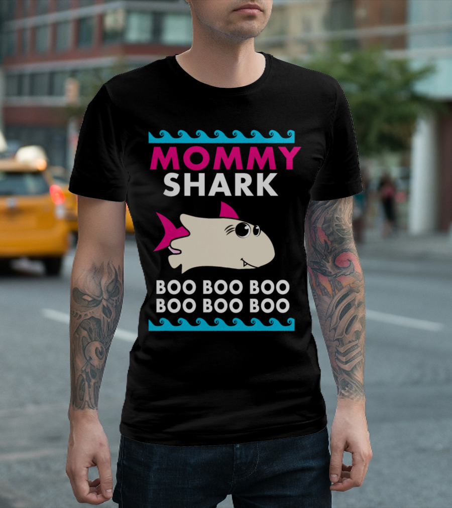 Mommy Shark Halloween Boo Boo Boo Ghost Shark T-Shirt