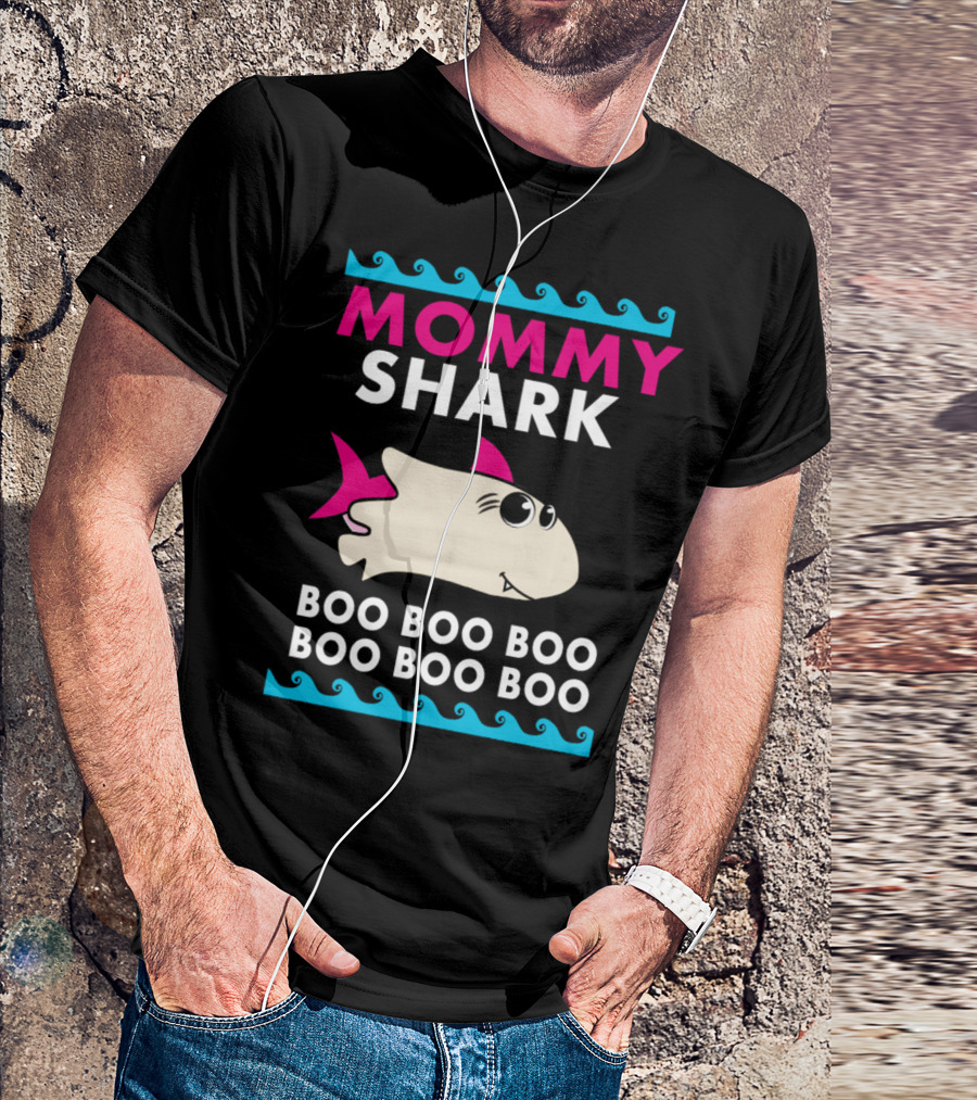 Mommy Shark Halloween Boo Boo Boo Ghost Shark T-Shirt