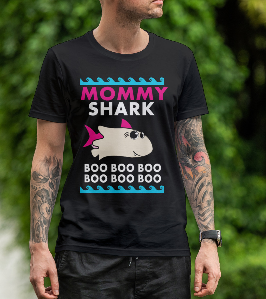 Mommy Shark Halloween Boo Boo Boo Ghost Shark T-Shirt