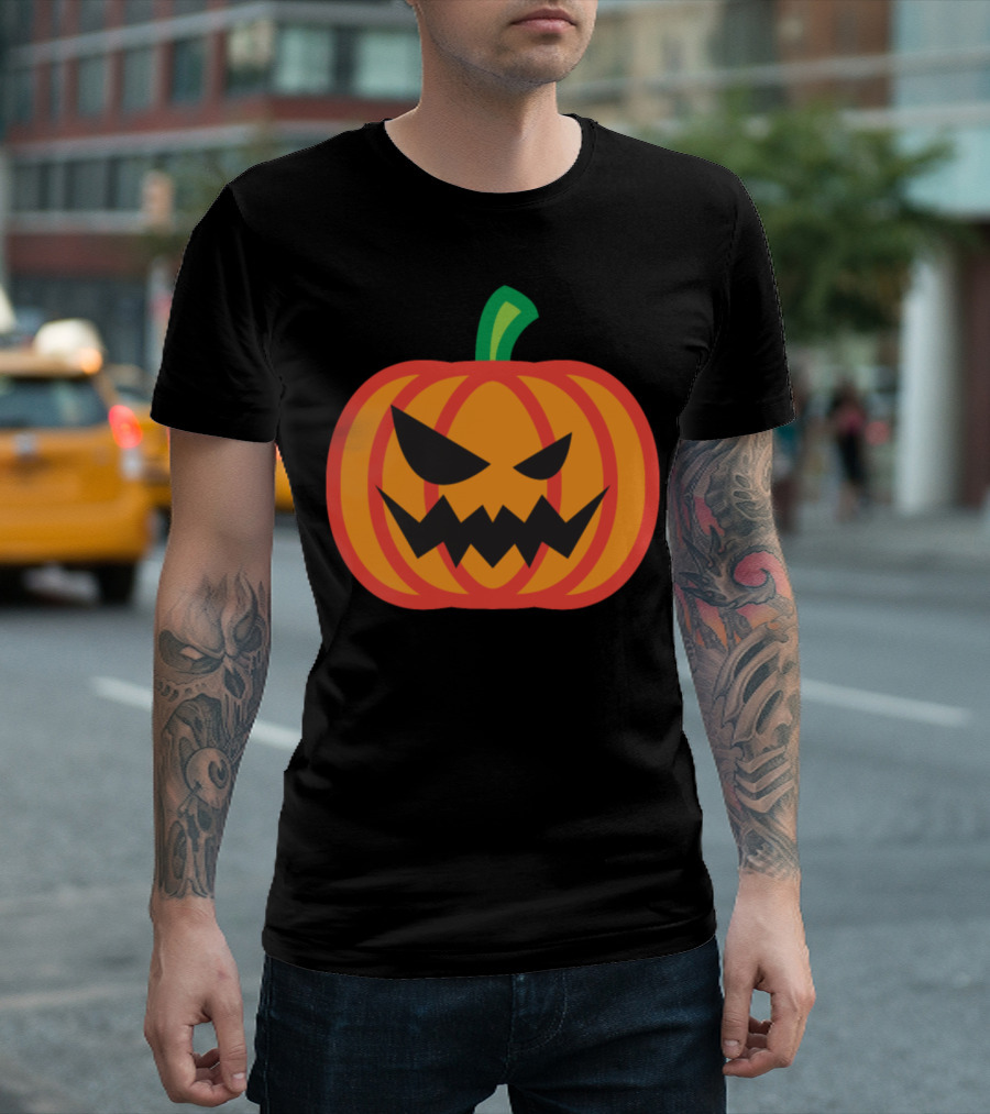 Halloween Pumpkin With Spooky Face Trick Or Treat Party T-Shirt