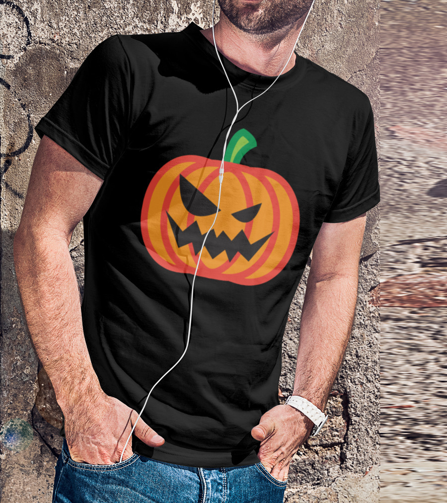 Halloween Pumpkin With Spooky Face Trick Or Treat Party T-Shirt