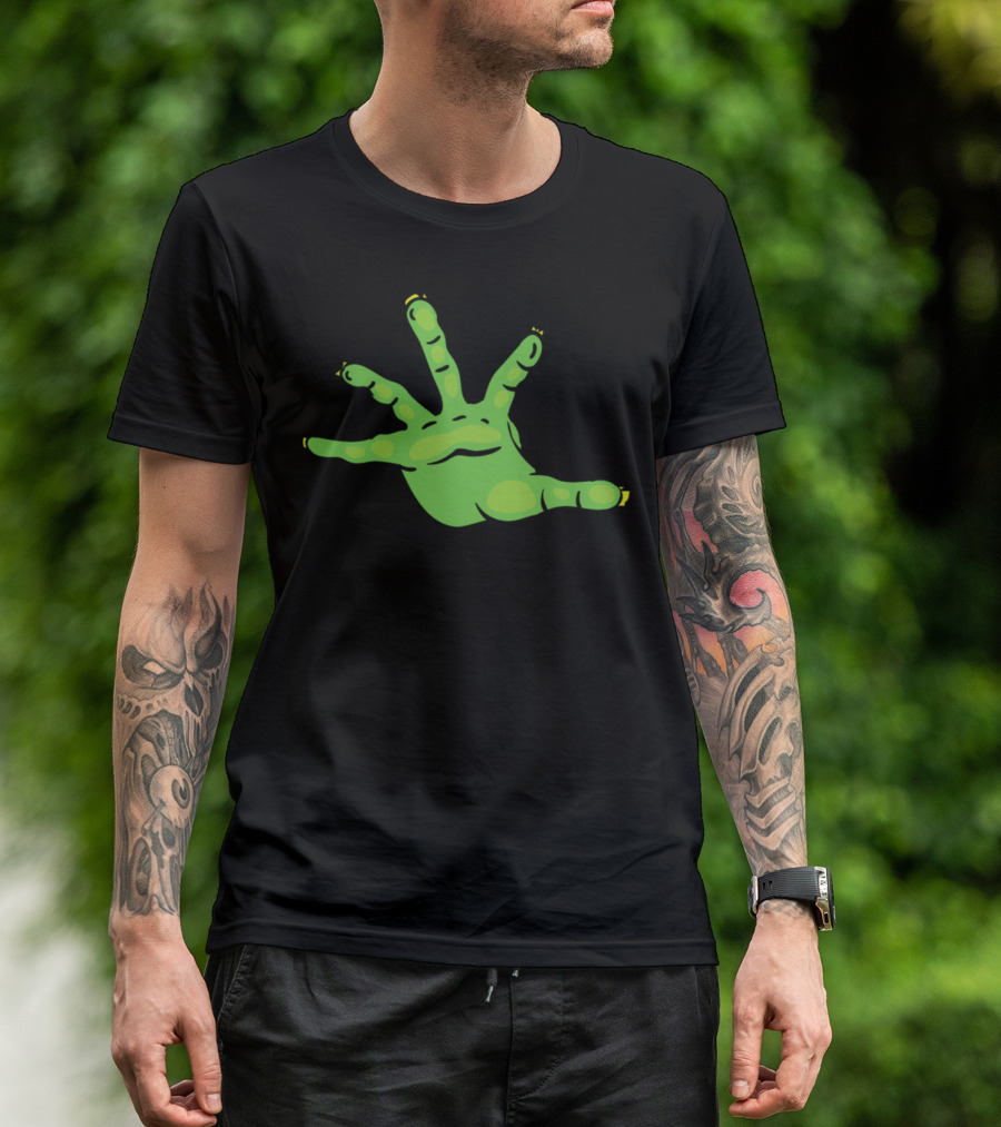 Halloween Creepy Green Zombie Hand Reaching Out T-Shirt