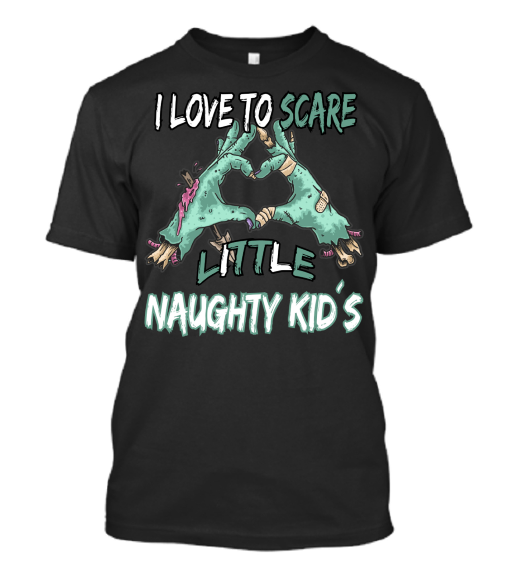 I Love To Scare Little Naughty Kid's Zombie Hands T-Shirt