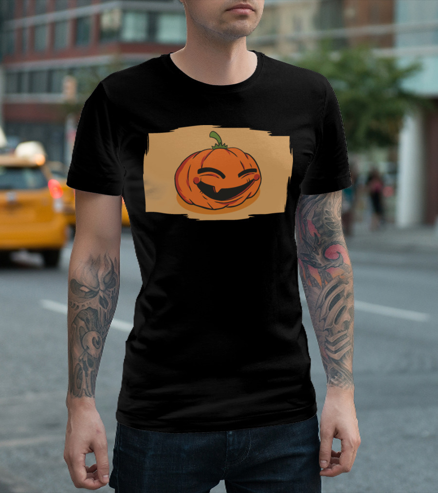 Happy Smiling Pumpkin Face Halloween T-Shirt