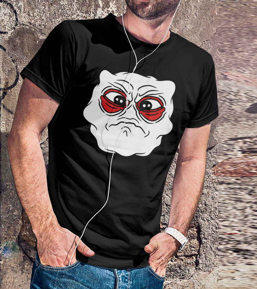Sad Fluffy Crying Face With Big Eyes Unhappy Expression T-Shirt
