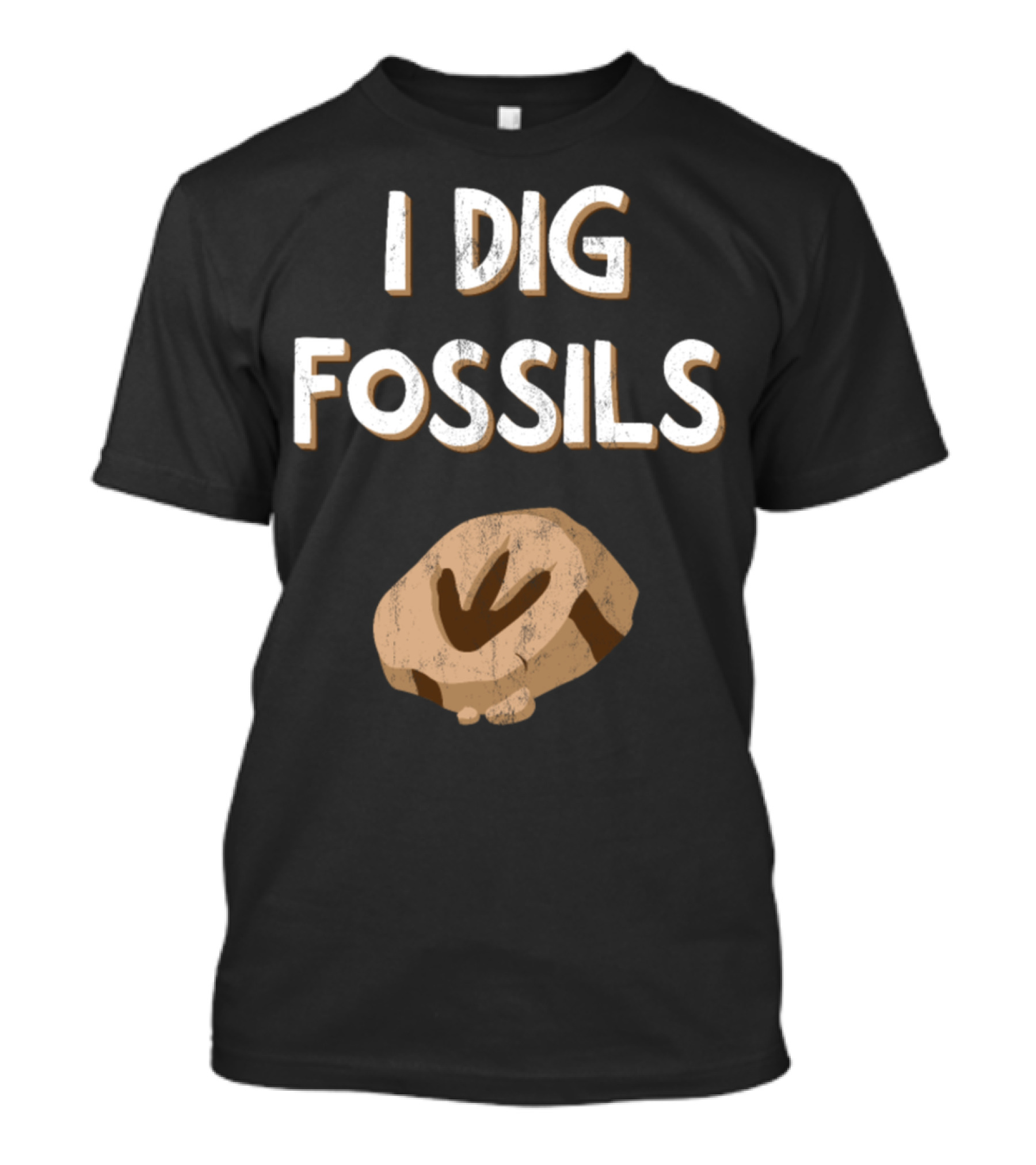I Dig Fossils Ammonite Geology Geologist Rock Dinosaur Digging Paleontology T-Shirt