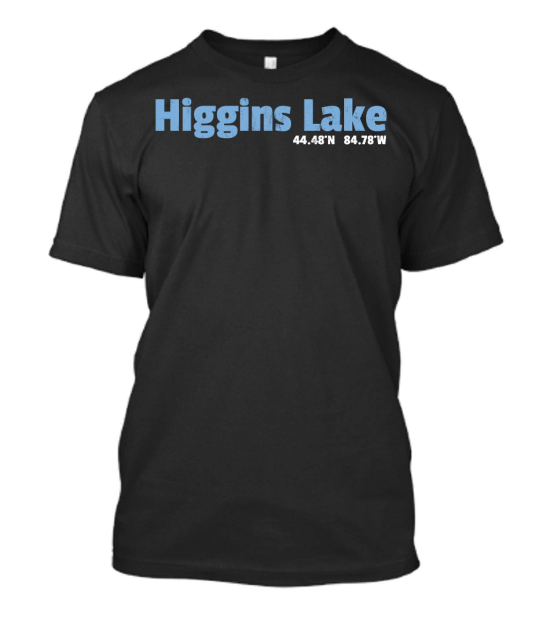 Higgins Lake Camping Coordinates 44.48°N 84.78°W Michigan T-Shirt