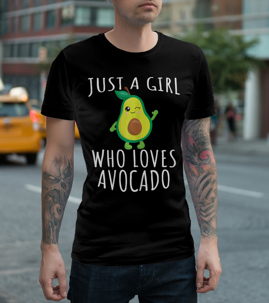 Just A Girl Who Loves Avocado Cute Winking Guacamole T-Shirt