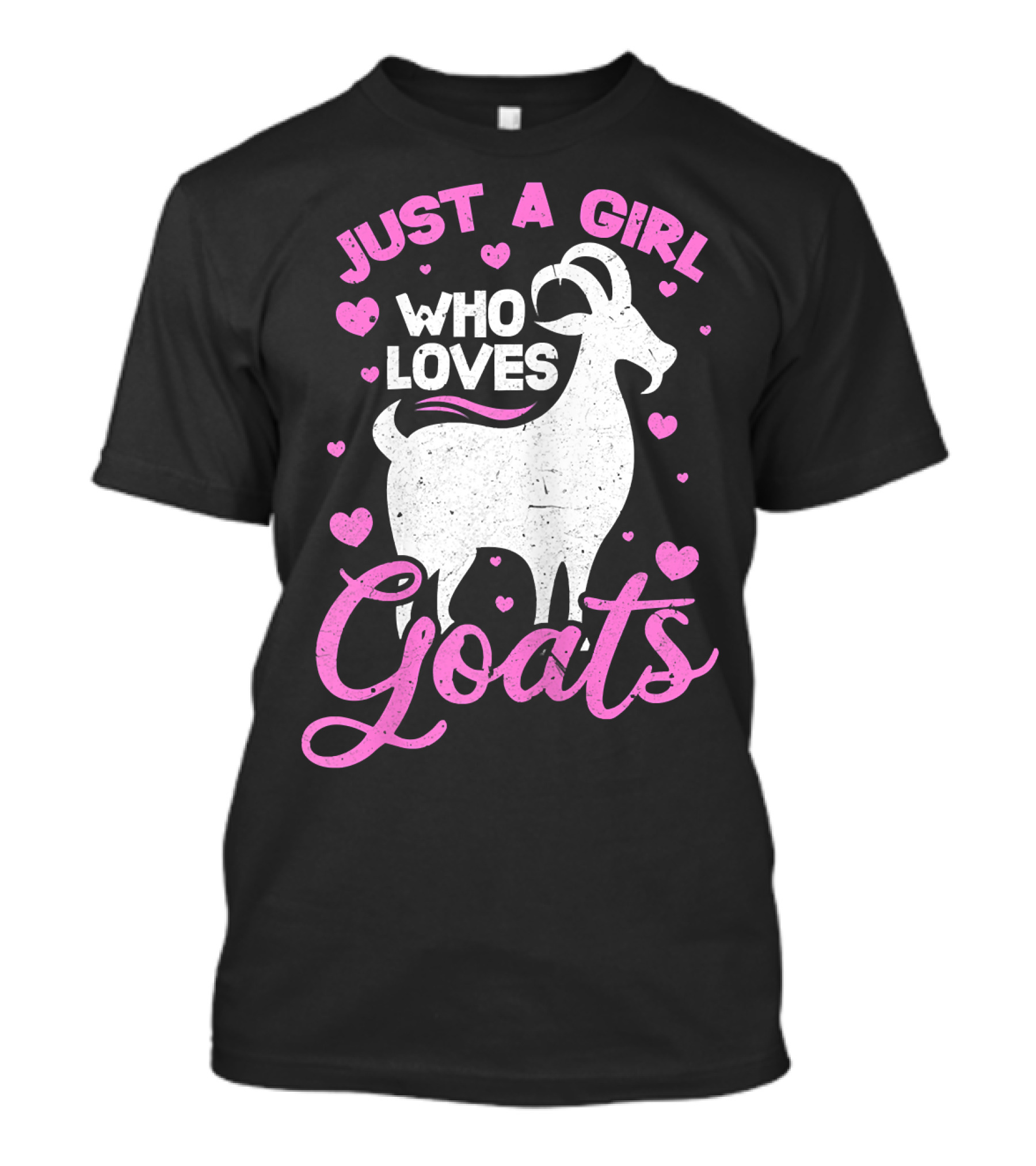 Just A Girl Who Loves Goats Farmer Farm Hearts T-Shirt