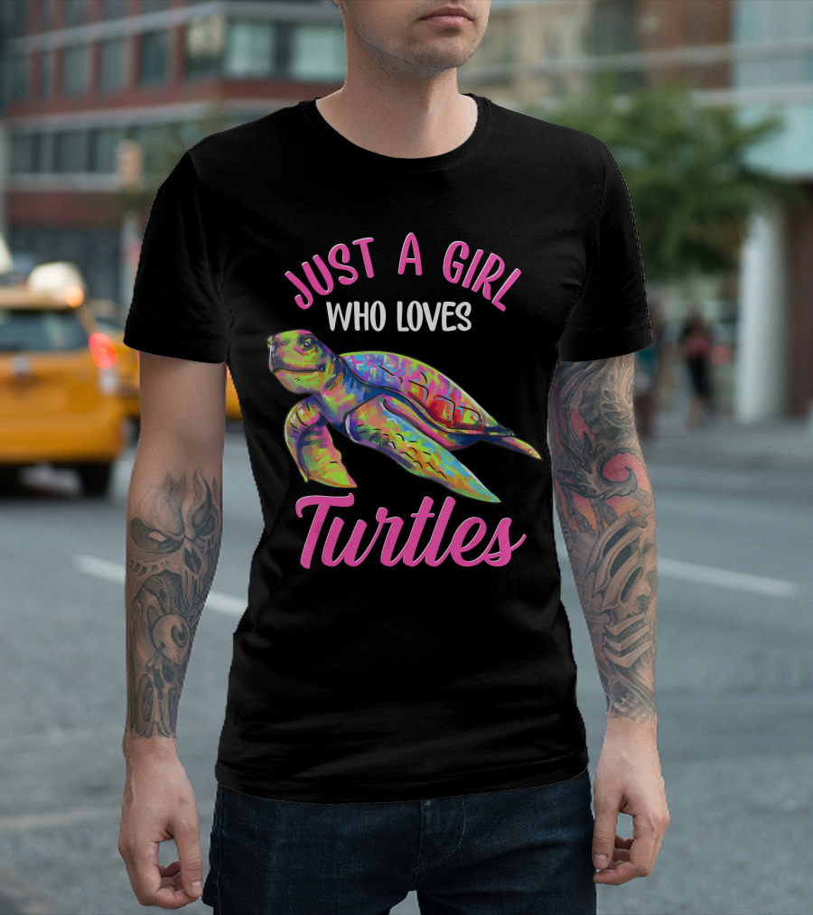 Just A Girl Who Loves Turtles Vibrant Sea Creature T-Shirt