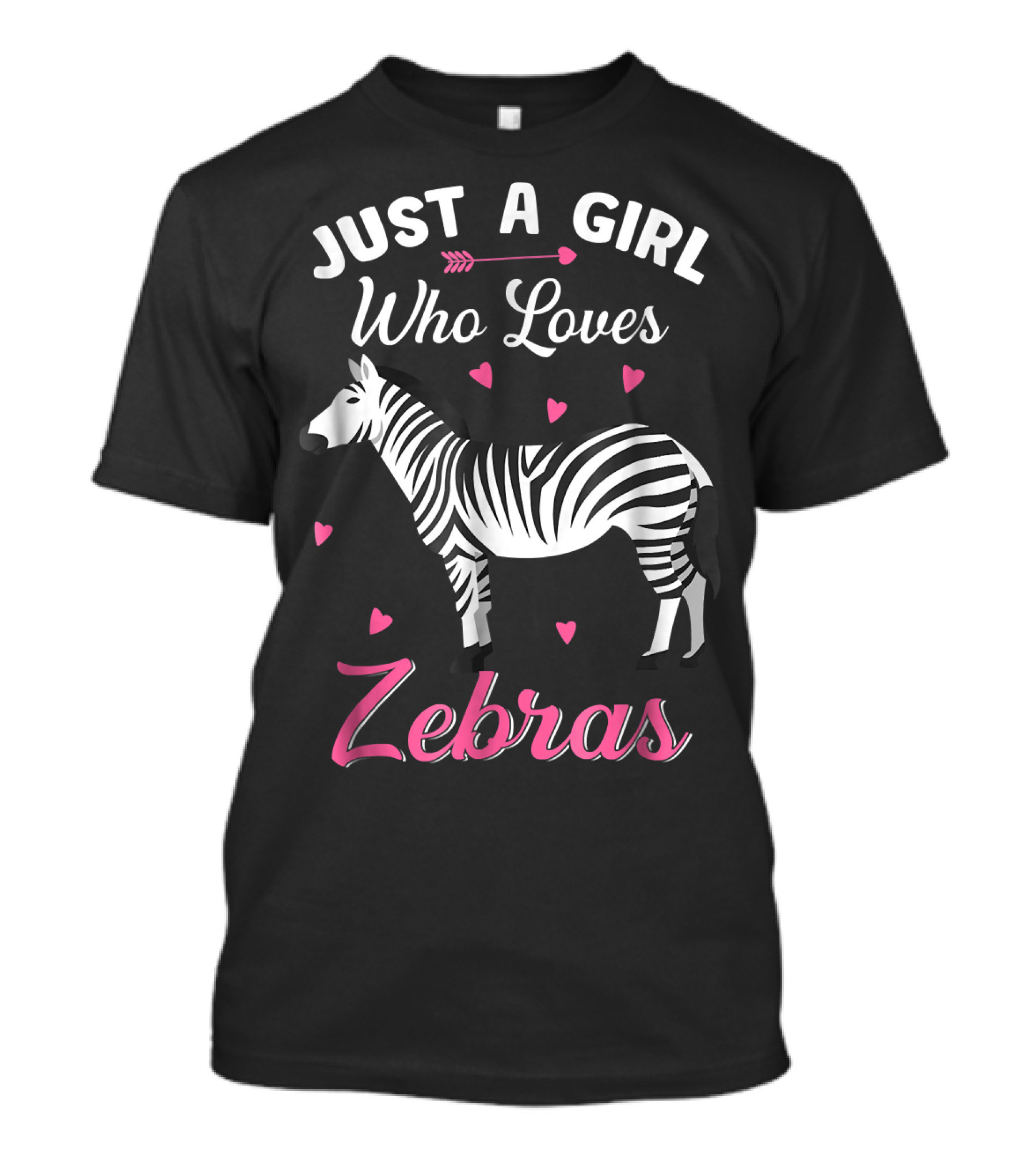Just A Girl Who Loves Zebras With Heart Accents Featuring Zebra T-Shirt