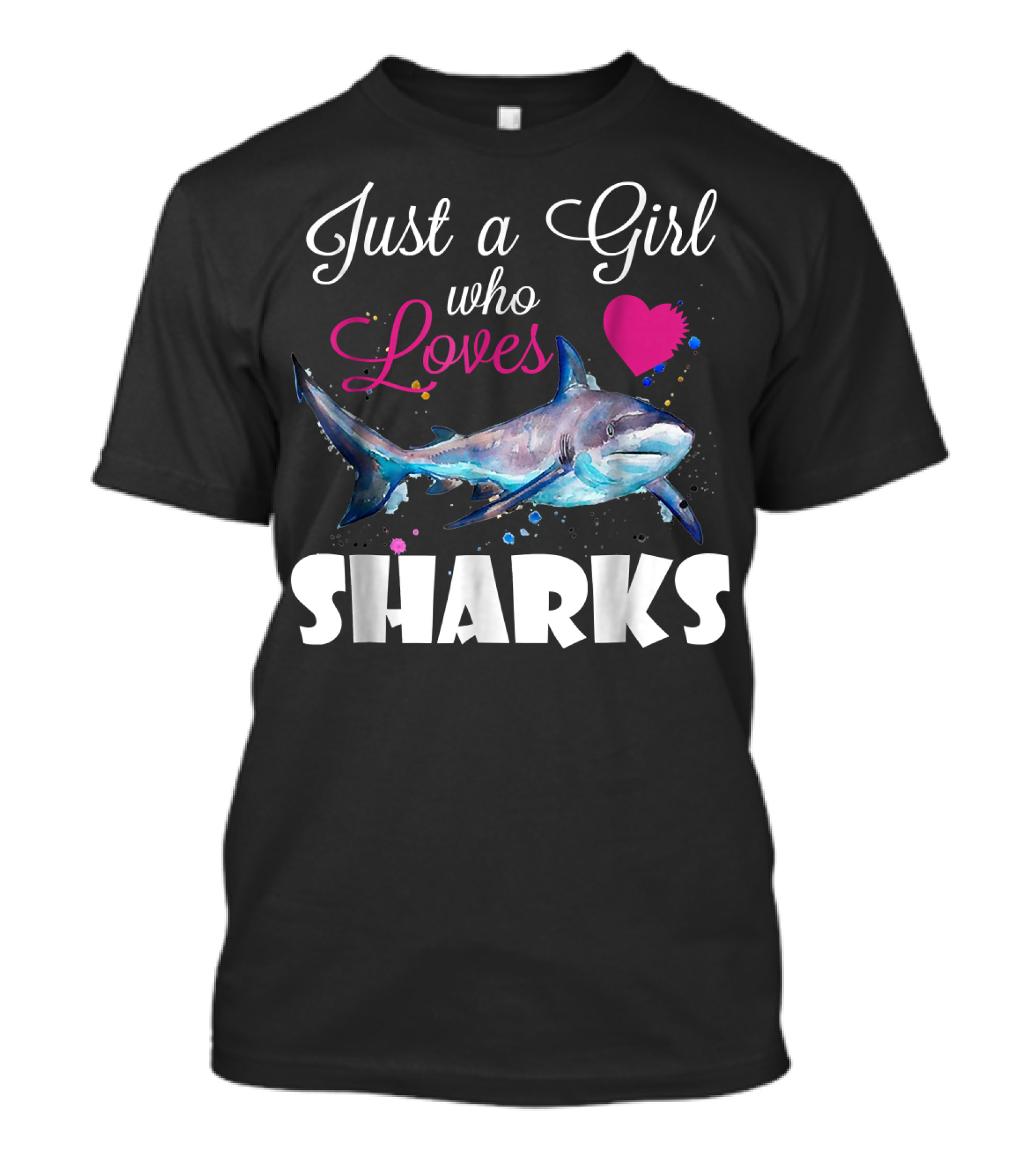 Just A Girl Who Loves Sharks Heart Icon With Shark Image T-Shirt