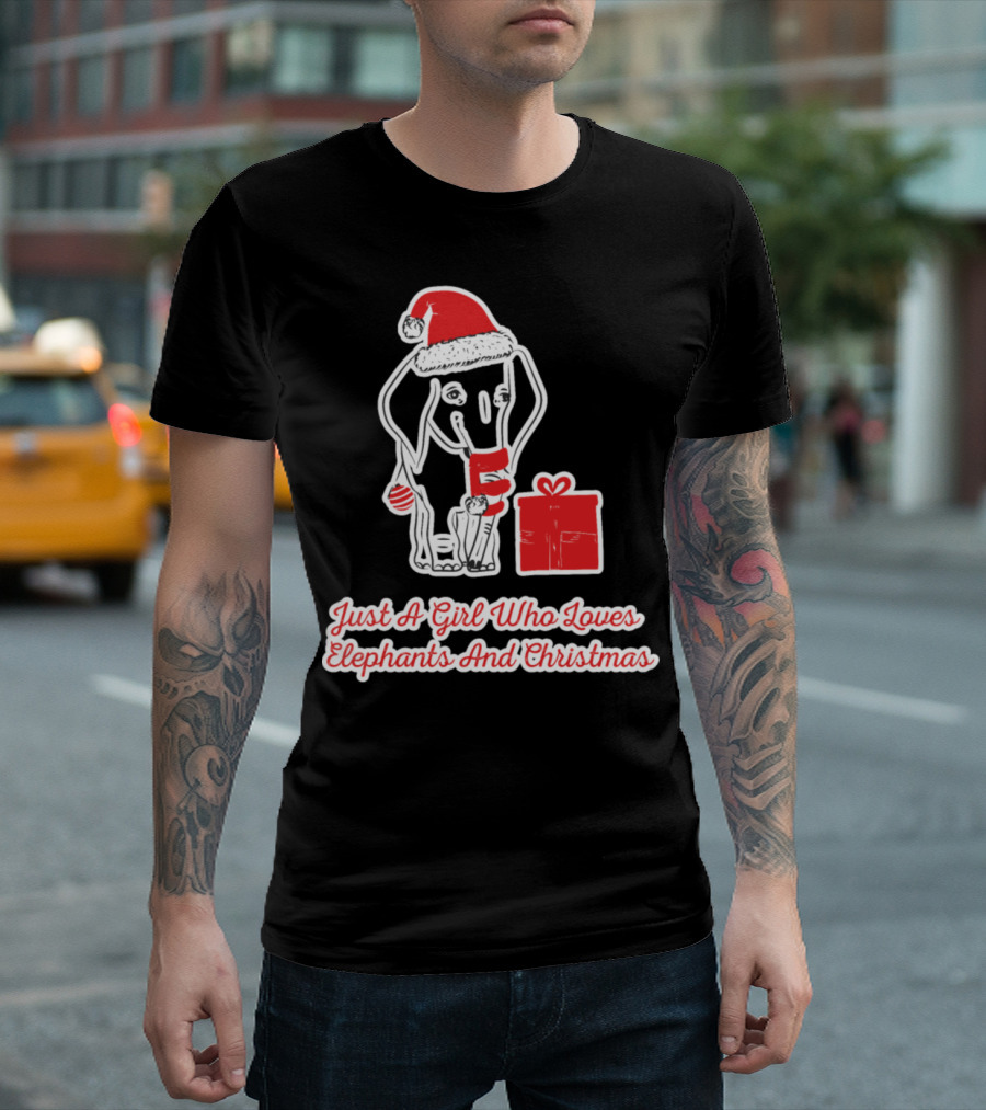 Just A Girl Who Loves Elephants And Christmas T-Shirt