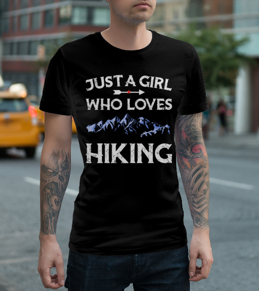 Just A Girl Who Loves Hiking Mountain Adventure T-Shirt