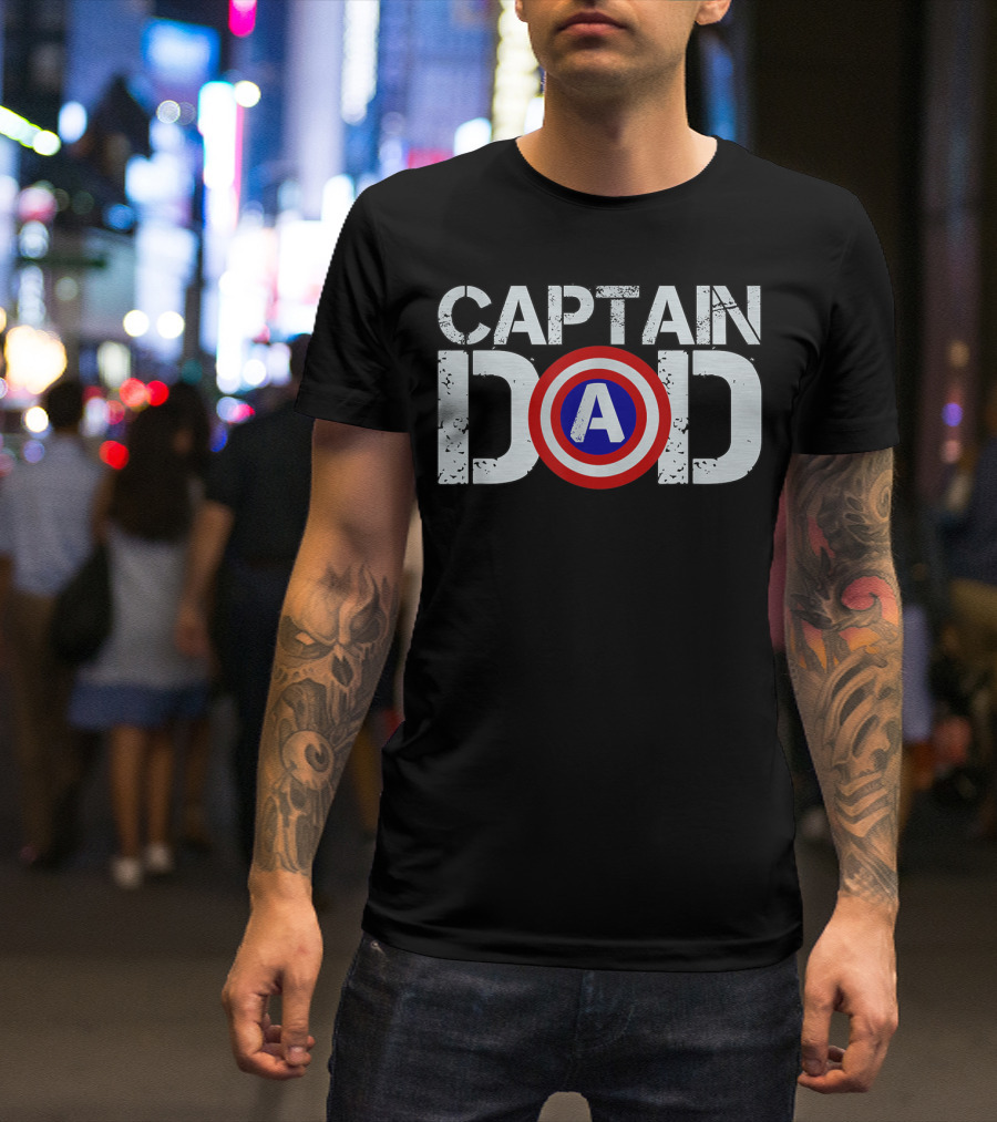 Captain Dad Mens Christmas Birthday T-Shirt