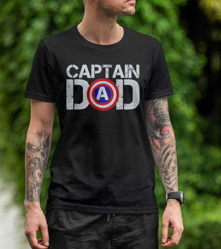Captain Dad Mens Christmas Birthday T-Shirt