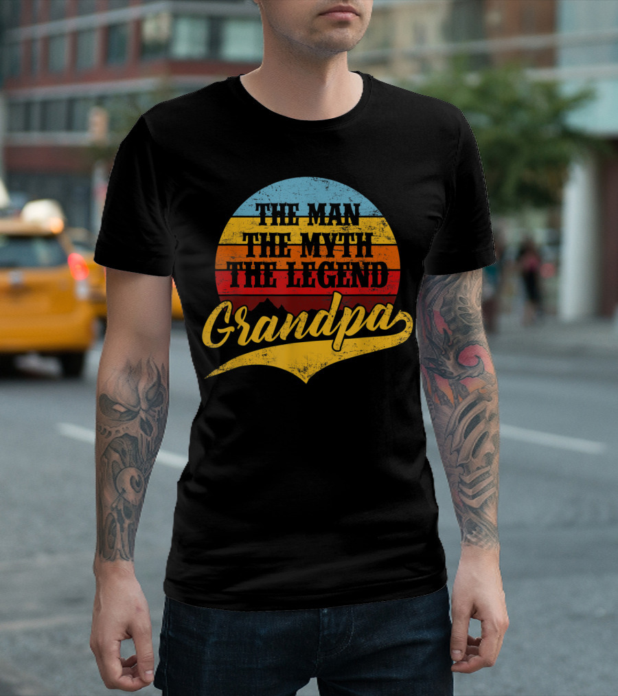 The Man The Myth The Legend Grandpa Vintage Sunset T-Shirt