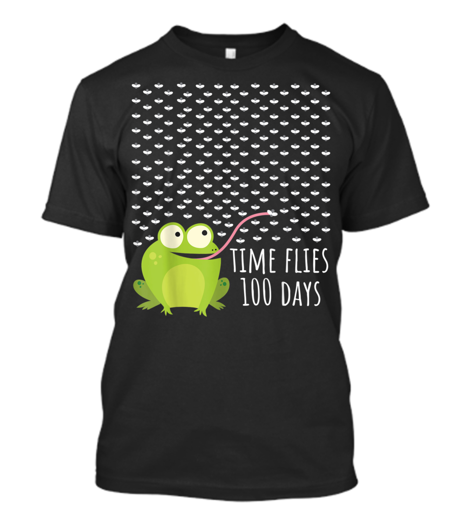 Time Flies 100 Days Frog Fly School Teacher Boy Girl T-Shirt