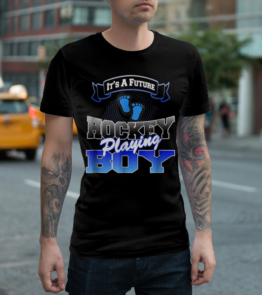 It's A Future Hockey Playing Boy Team Boy Gender Reveal T-Shirt