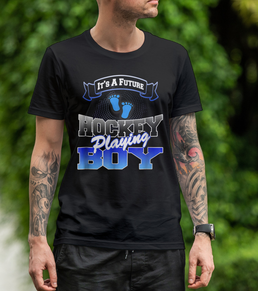 It's A Future Hockey Playing Boy Team Boy Gender Reveal T-Shirt