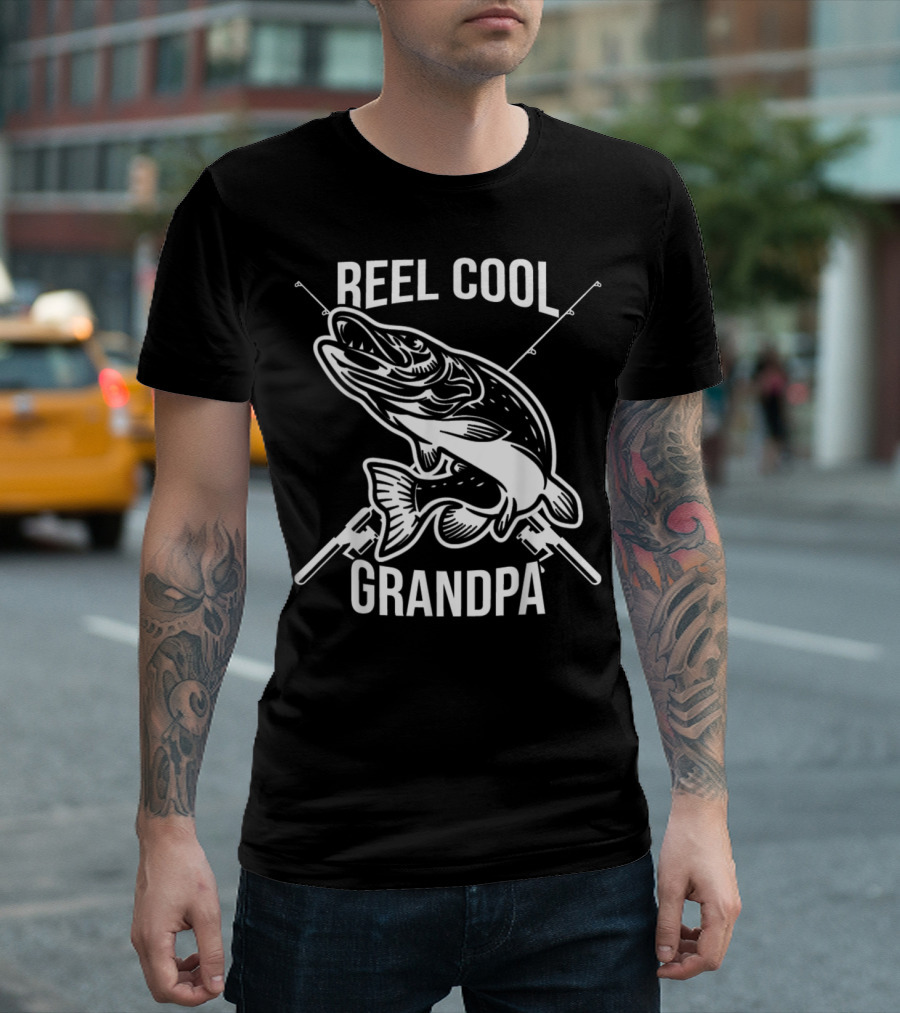 Reel Cool Grandpa Fish Fishing Mens Father's T-Shirt