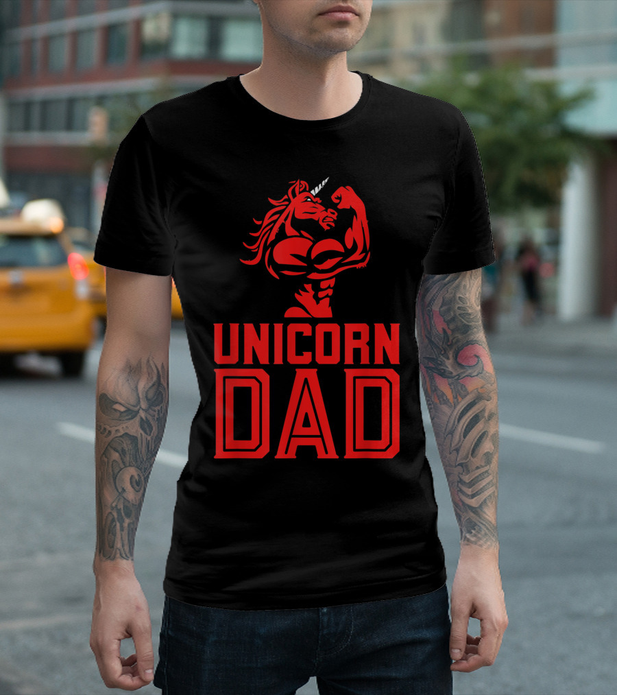 UNICON DAD Muscle Unicorn Flexing Strength T-Shirt