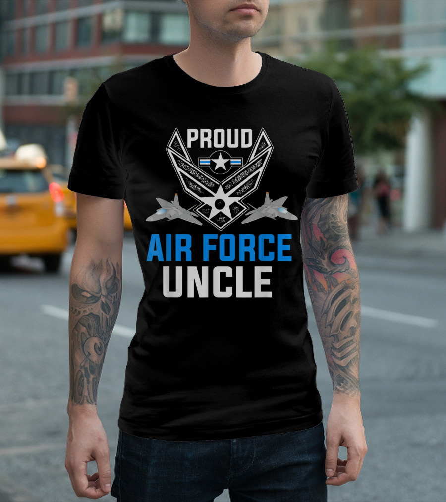 Proud Air Force Uncle American Military Jet Symbol Veteran Pride T-Shirt