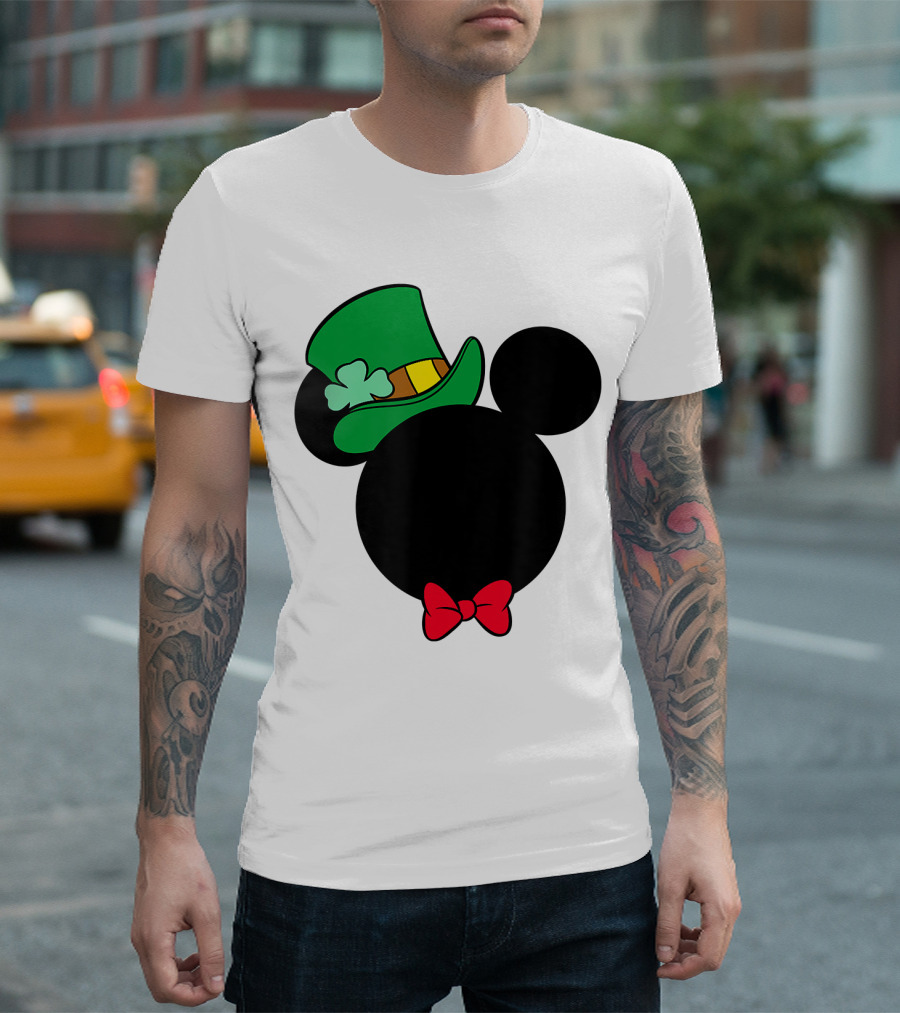 Disney Mickey Mouse Icon Leprechaun Hat Bowtie T-Shirt