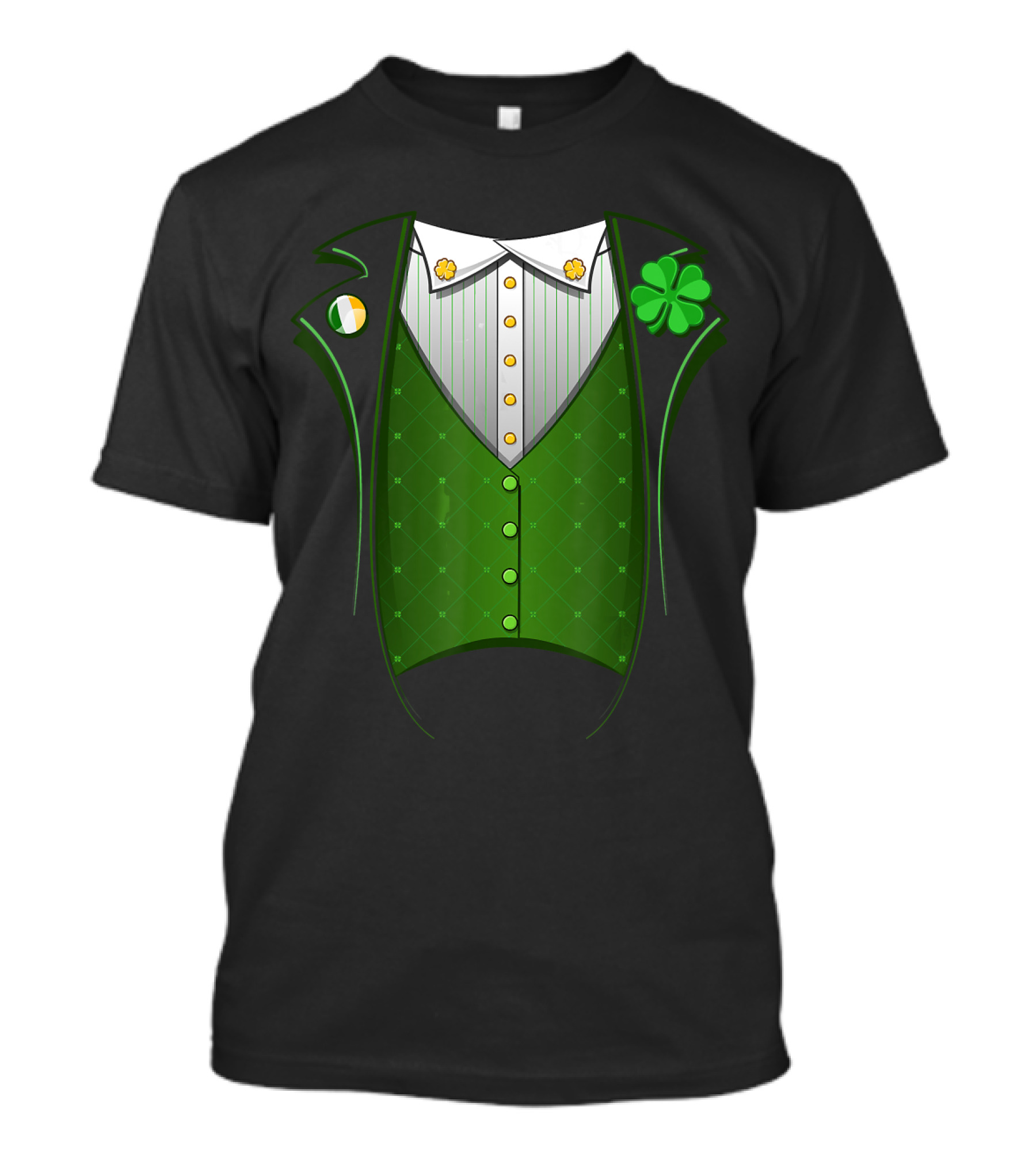 Lucky Shamrock Irish Leprechaun Tuxedo Costume T-Shirt