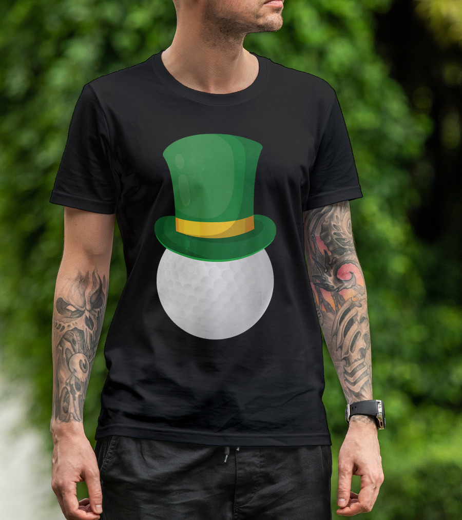 St Patrick's Day Golf Ball With Leprechaun Hat T-Shirt