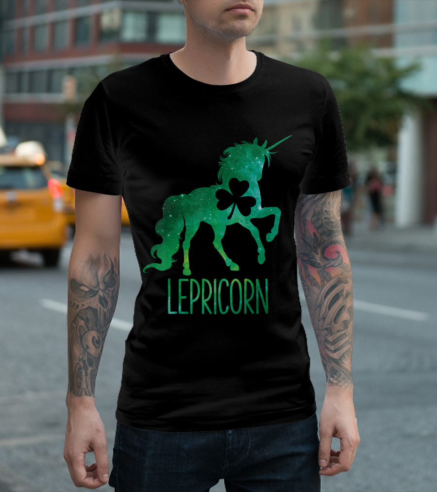 Lepricorn Unicorn Shamrock St Patricks Day Girls T-Shirt