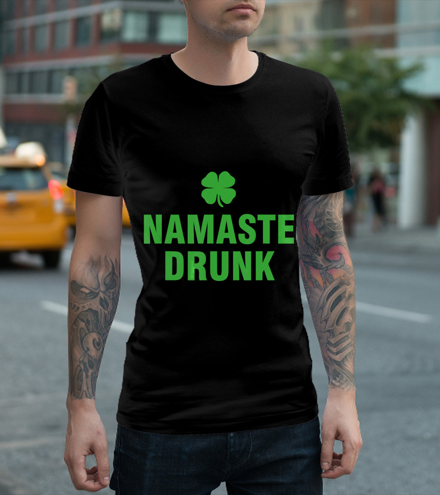 Namaste Drunk Fun Shamrock T-Shirt
