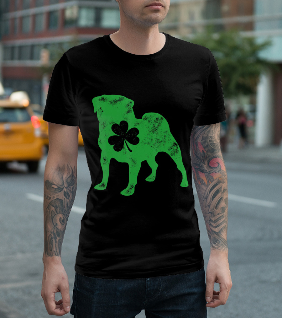 Pug Shamrock St Patricks Day Girls T-Shirt