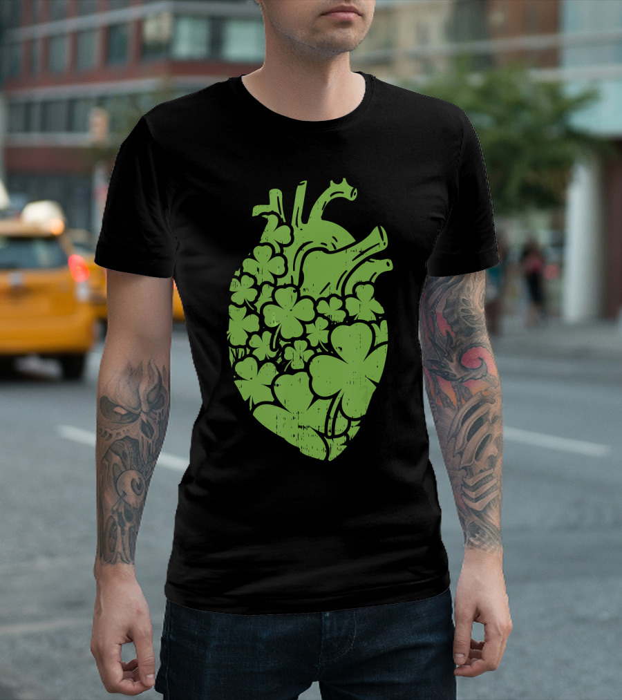 Shamrock Heart Cardiac Nurse T-Shirt