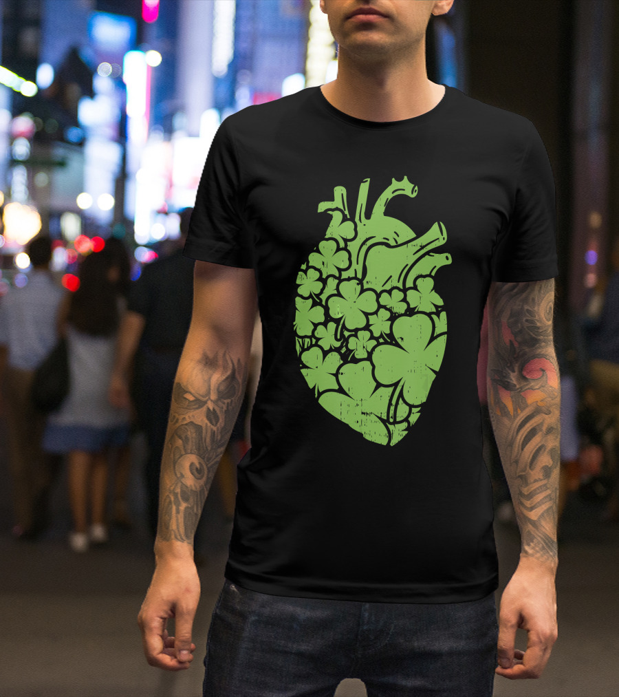 Shamrock Heart Cardiac Nurse T-Shirt